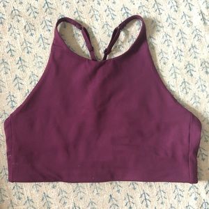 Girlfriend Collective Plum Topanga Halter Bra M
